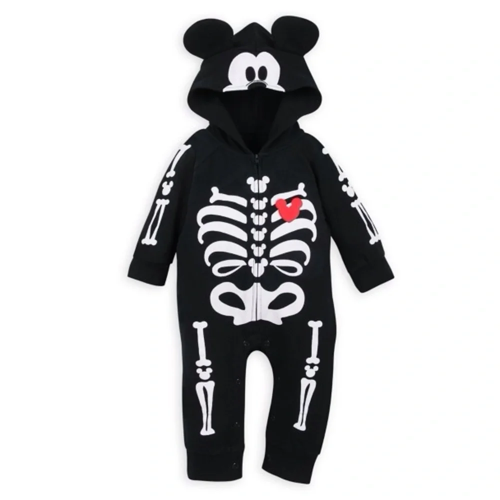 NWT Disney Store Mickey Mouse costume baby one piece glow in the dark 3-6 months